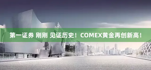 第一证券 刚刚 见证历史！COMEX黄金再创新高！